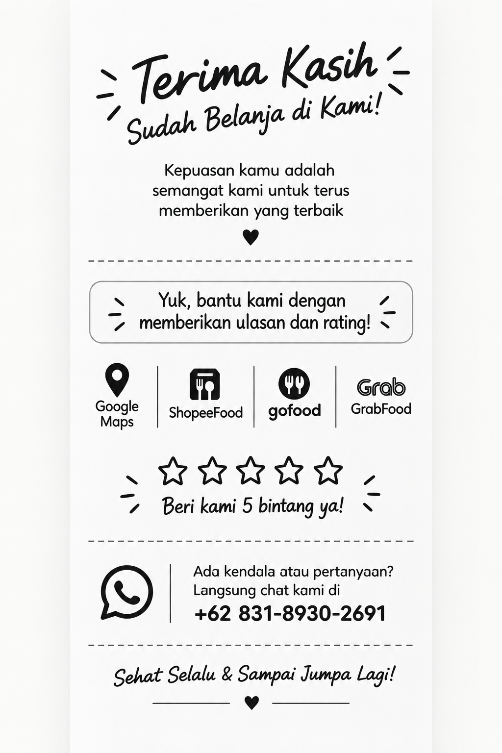 Kartu Ucapan Es Teller Dawet Baraya